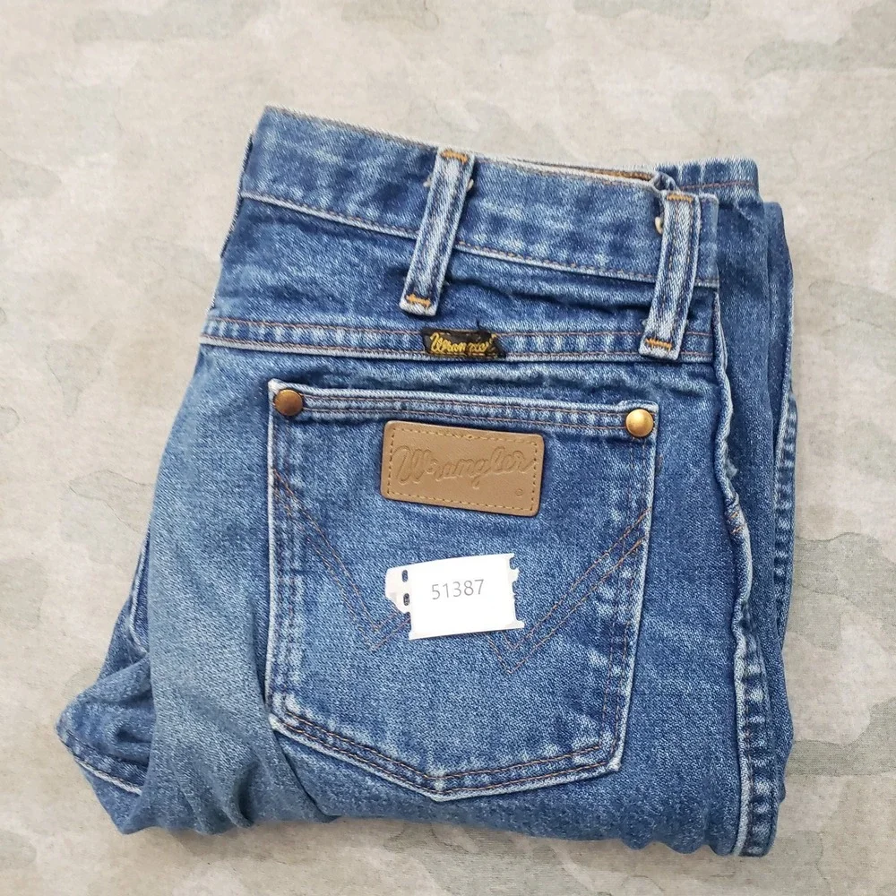 Vintage Wrangler 13MWZ Jeans Mens 32x34 Blue 13MWZ Whiskered Cowboy Cut Western